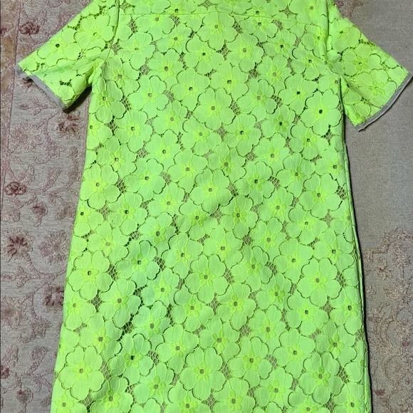 dvf diane von furstenberg size 4 Neon Wanrer Flower Lace Dress - Picture 7 of 13